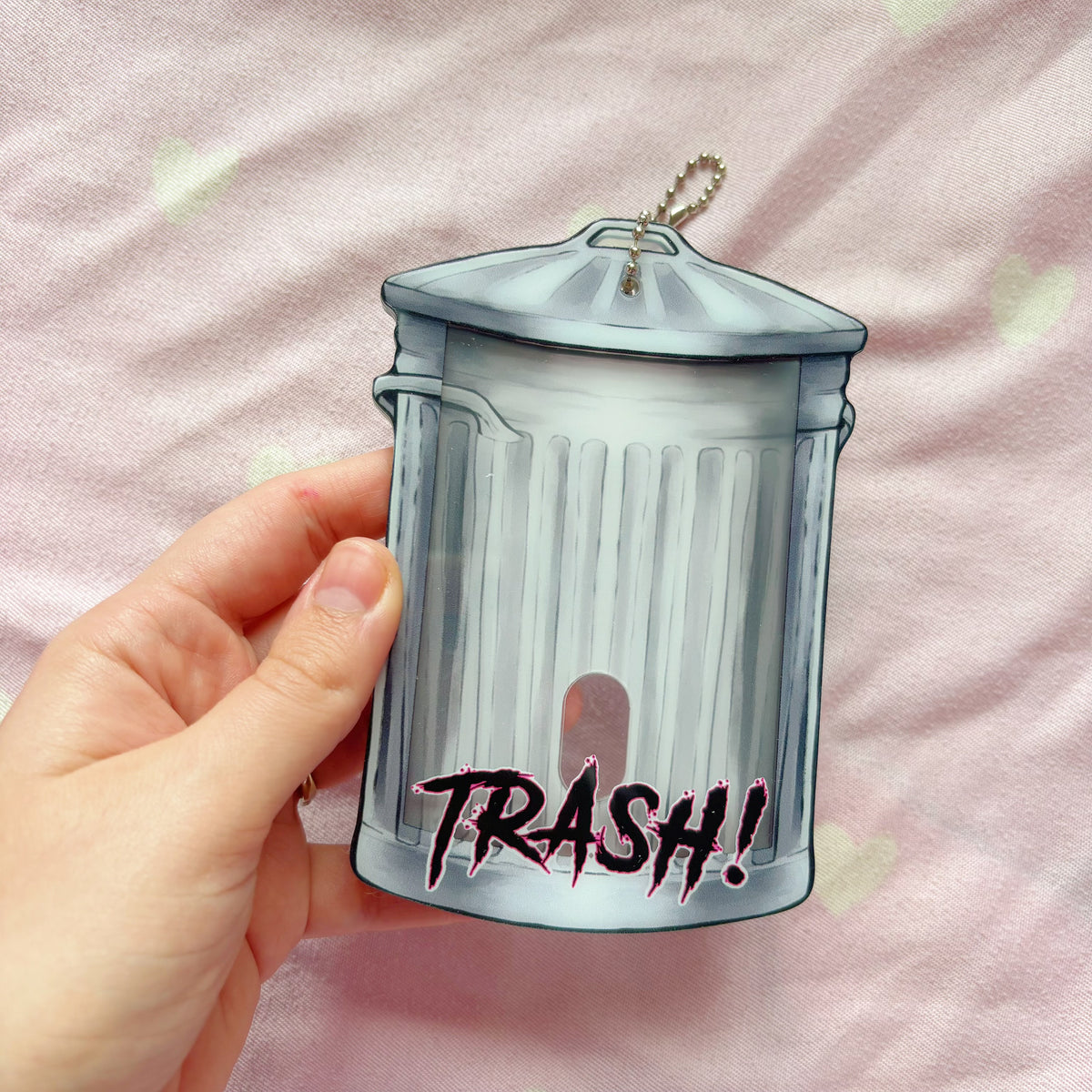 Trash Can Acrylic Photocard Holder Charm