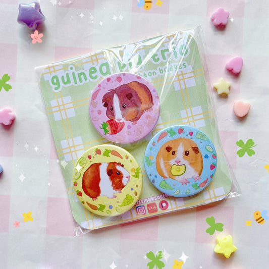 Guinea Pig Trio 38mm Button Badges