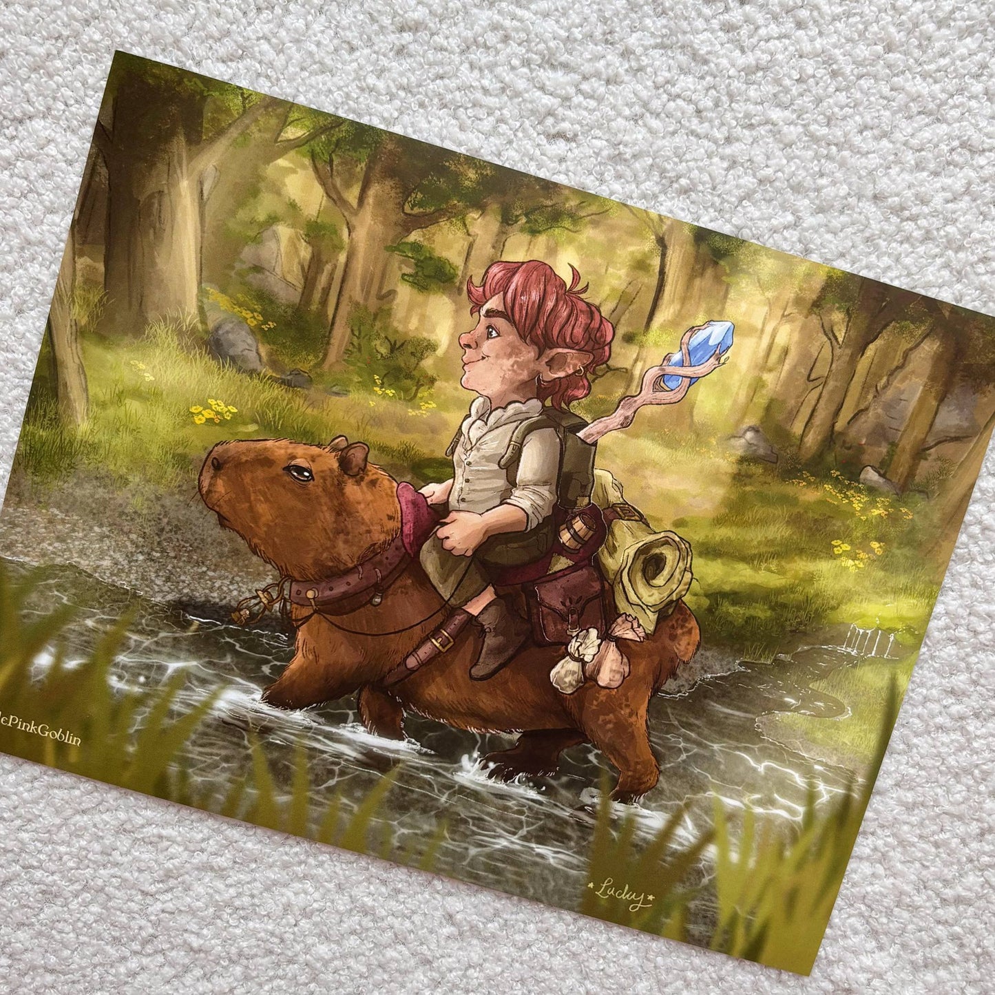 Halfling Riding Capybara Print