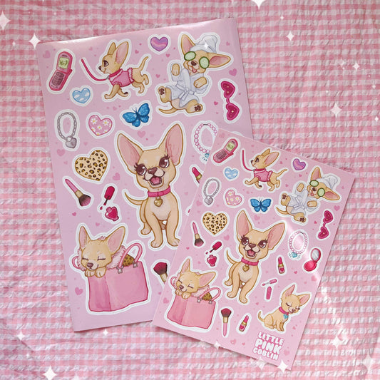 Bimbocore Spoiled Chihuahua | Vinyl Sticker Sheet