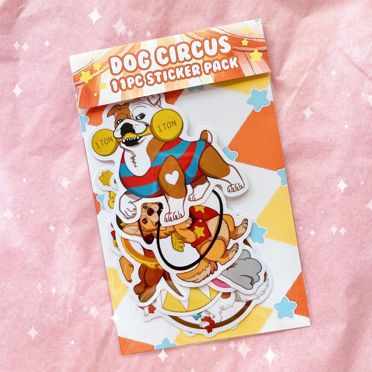 Dog Circus 11pc Vinyl Sticker Set