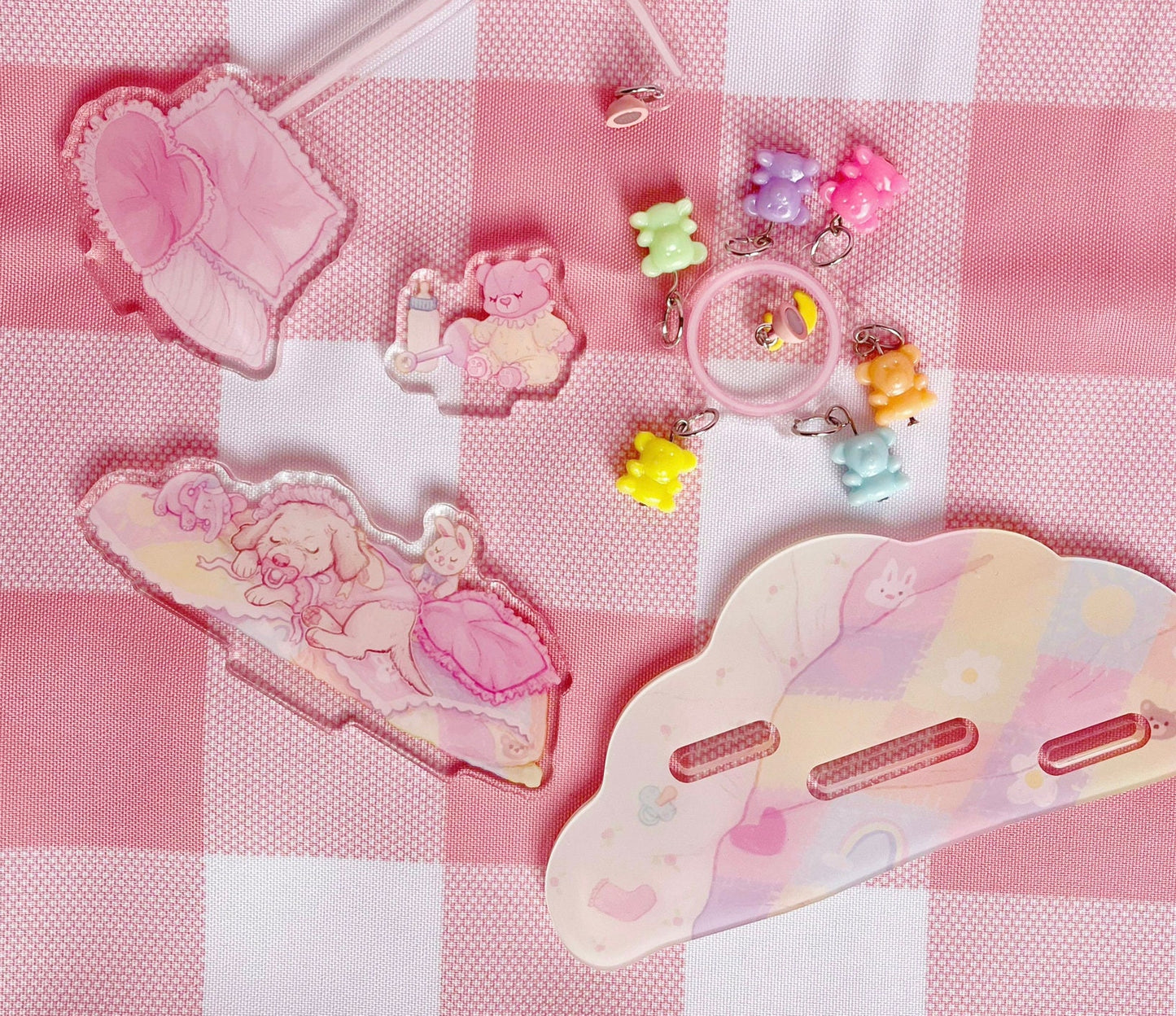 Puppycore Baby Mobile Moving Acrylic Standee Baby Pink Decor