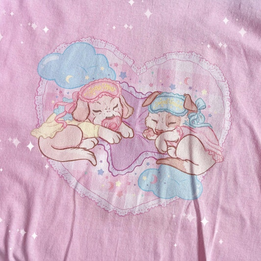 Sleeping Puppies Pastel Pink T-Shirt
