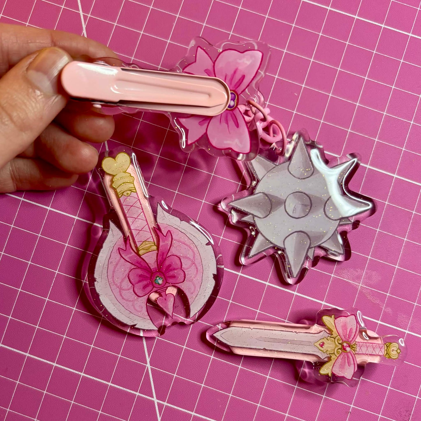 Fight Like A Girl Kawaii Medieval Weapons Hair Clips