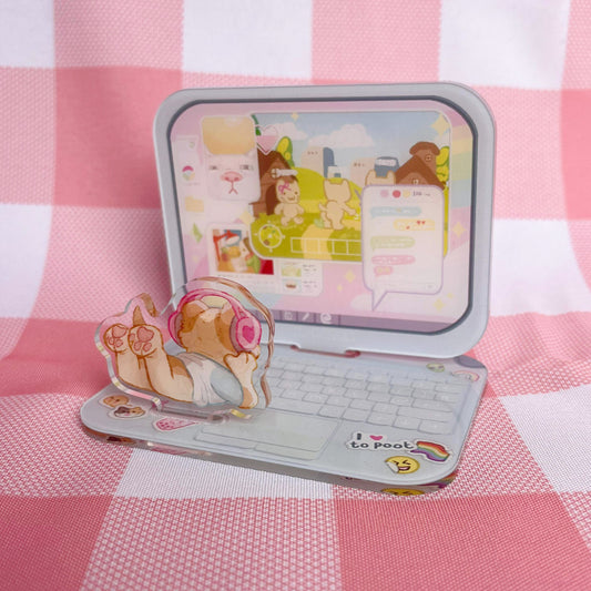 I Love My Puter Laptop Acrylic Standee Phone Stand Desk Decor