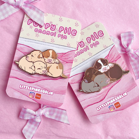 Puppy Pile Enamel Pin Newborn Babycore Pup Hard Enamel Lapel Pin