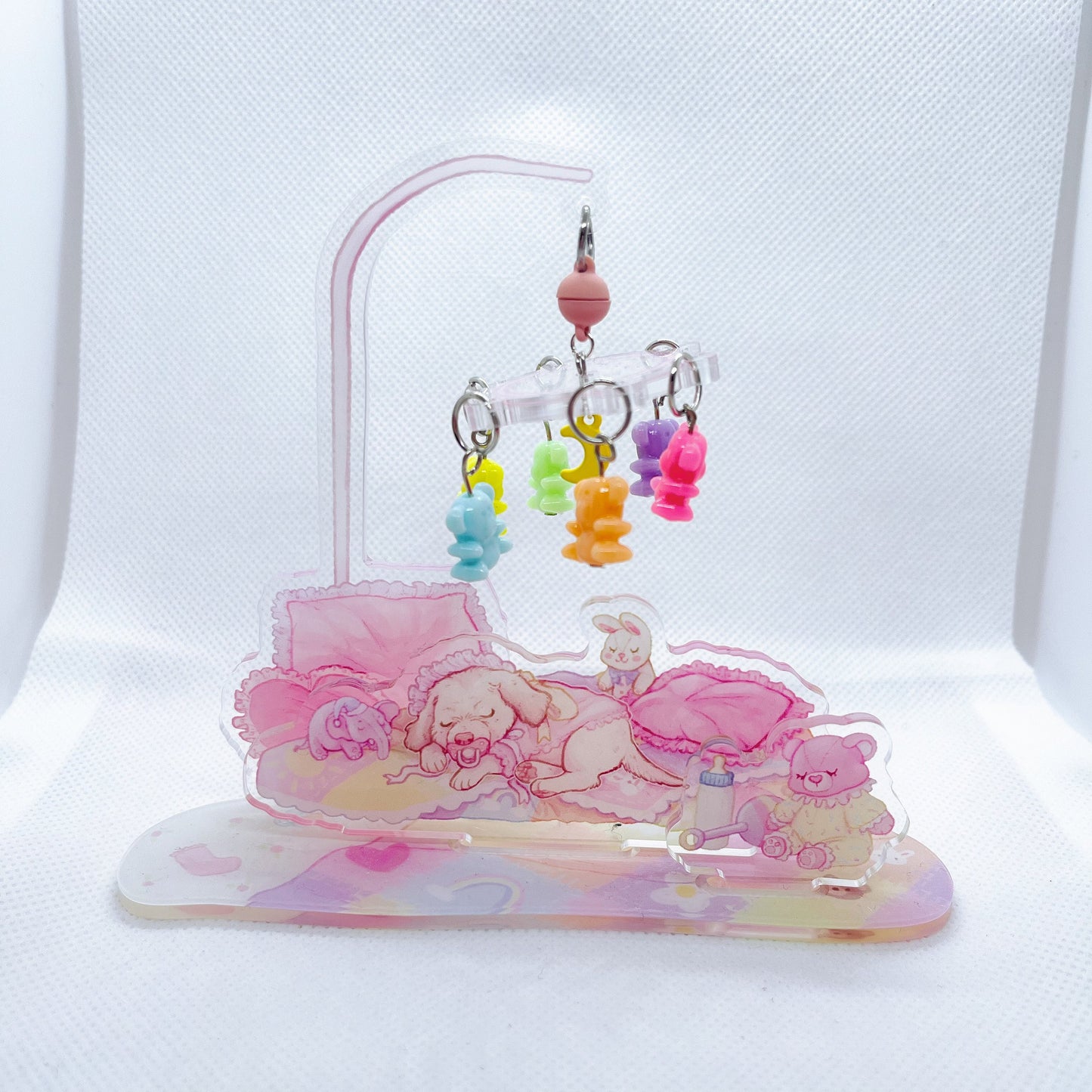 Puppycore Baby Mobile Moving Acrylic Standee Baby Pink Decor
