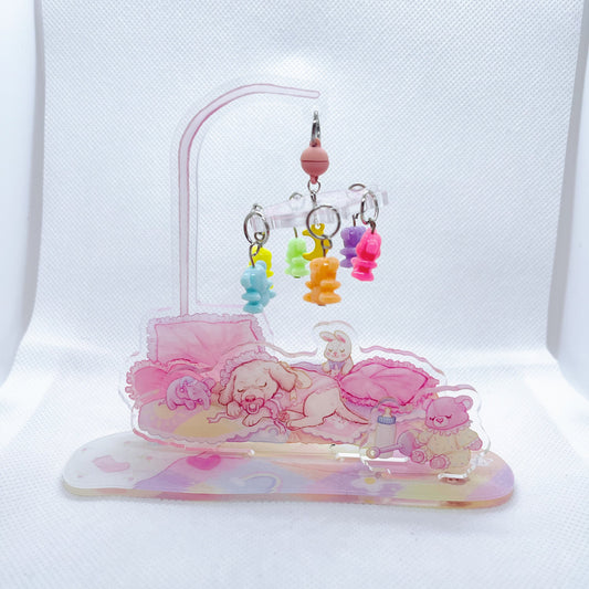 Puppycore Baby Mobile Moving Acrylic Standee Baby Pink Decor