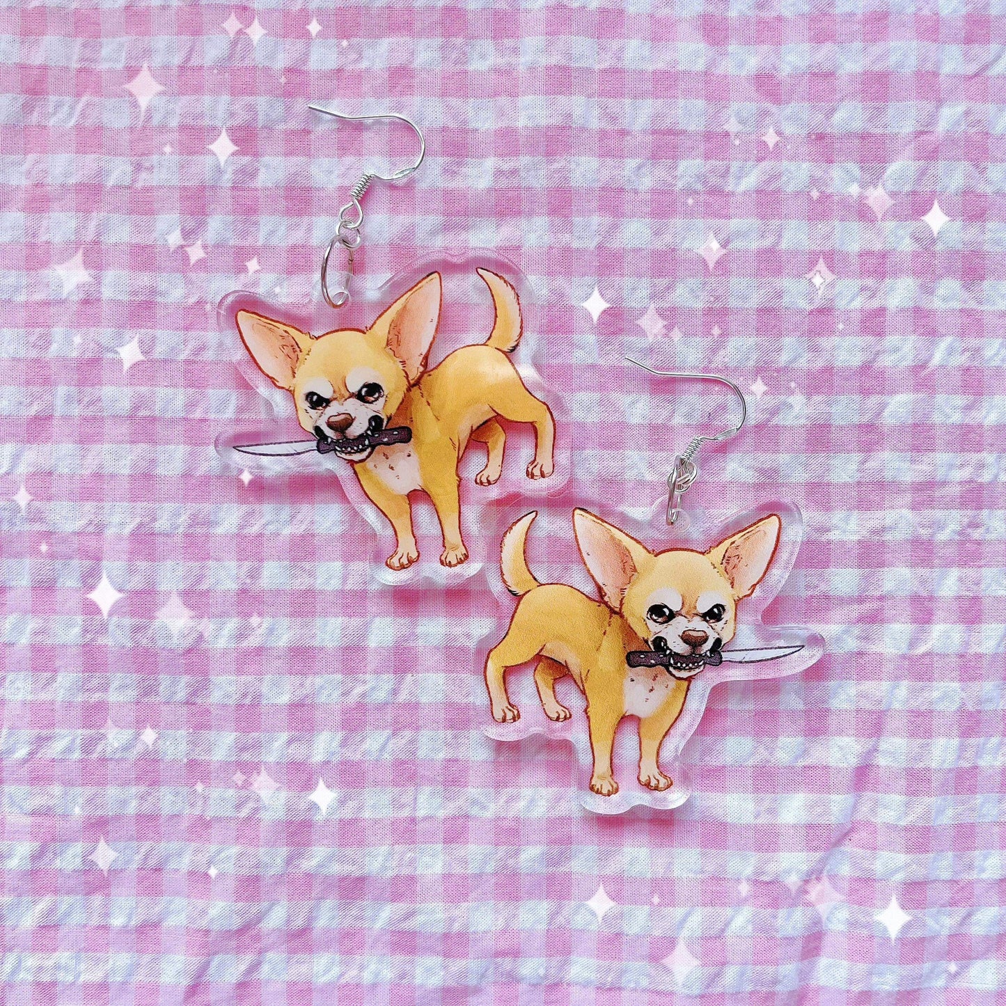Small But Feisty Chihuahua | Acrylic Charm Earrings