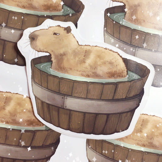 Bathing Capybara | Vinyl Sticker