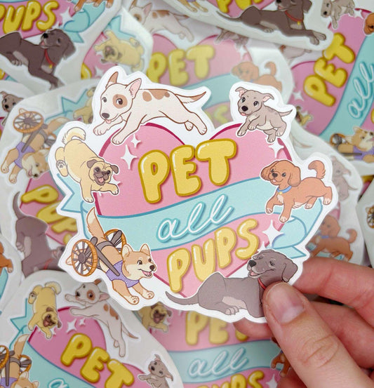 Pet All Pups | Vinyl Sticker