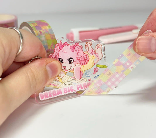 Acrylic Washi Cutter Charm Planuary Stationary Cute Keychain Pencil Case Charm