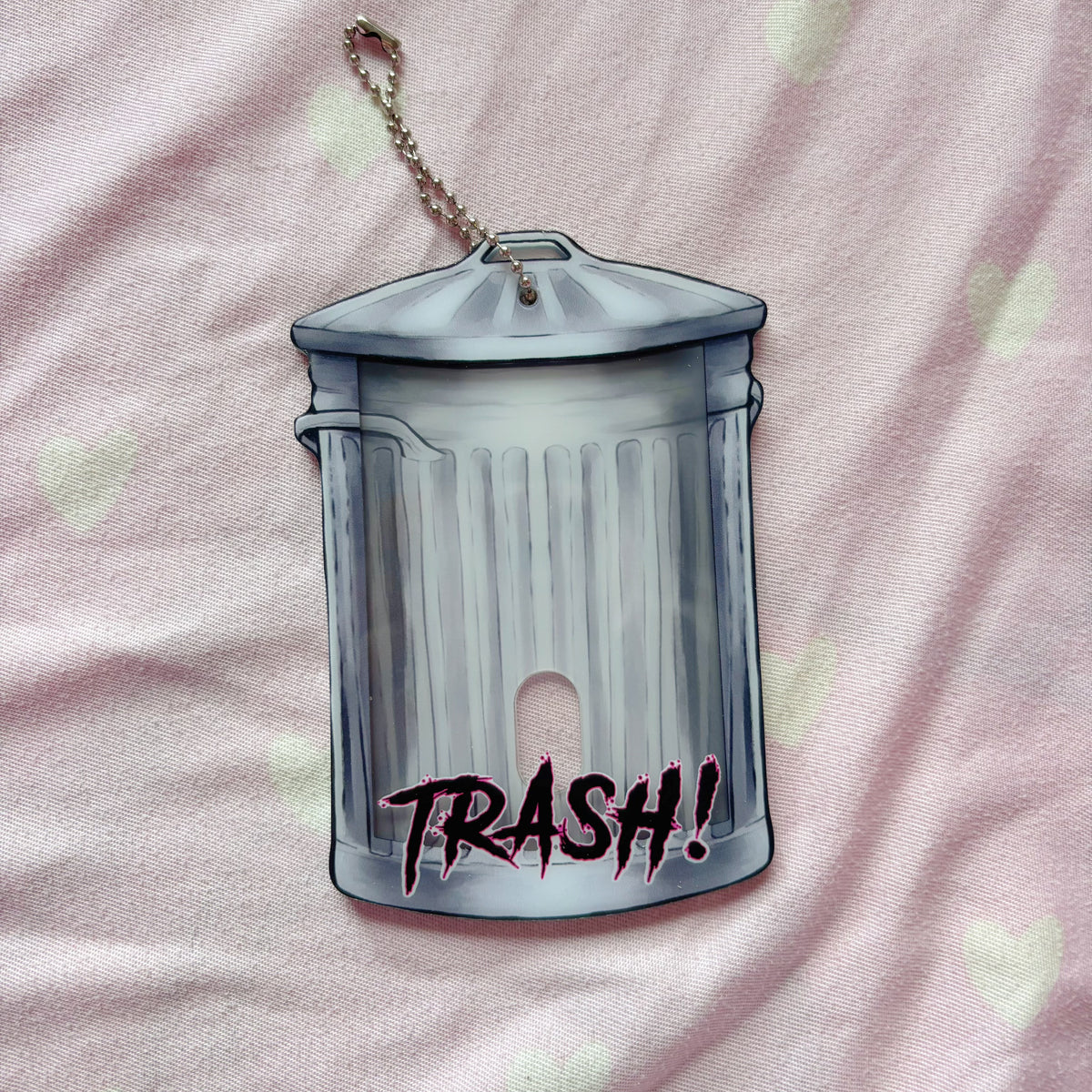 Trash Can Acrylic Photocard Holder Charm