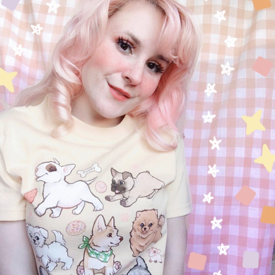 Cute Puppies Yellow Unisex T-Shirt