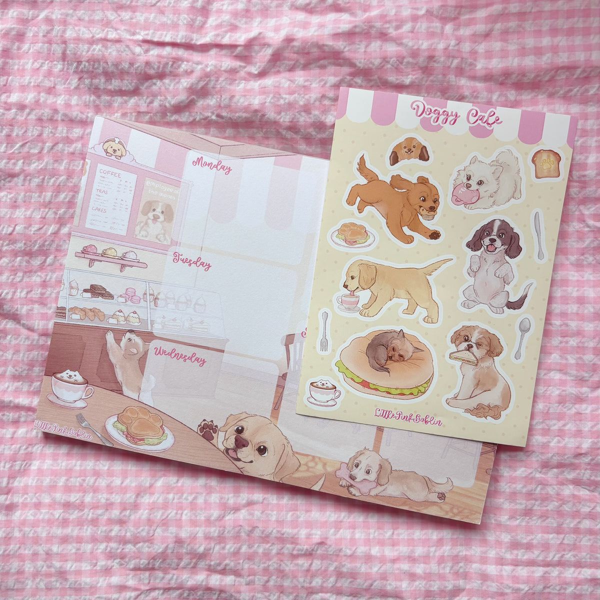 Dog Cafe A5 Planner Pad & Vinyl Sticker Sheet