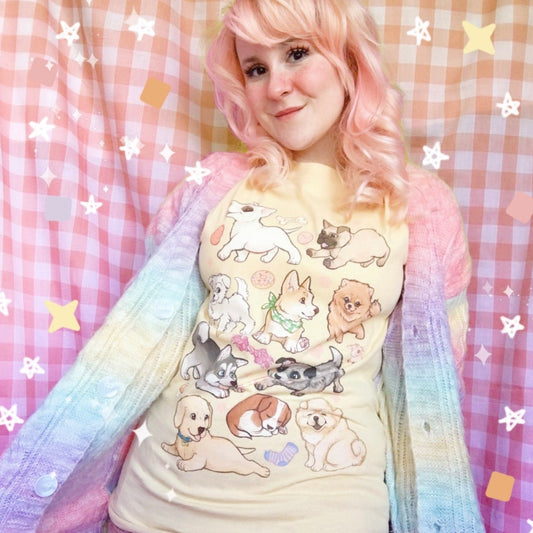 Cute Puppies Yellow Unisex T-Shirt