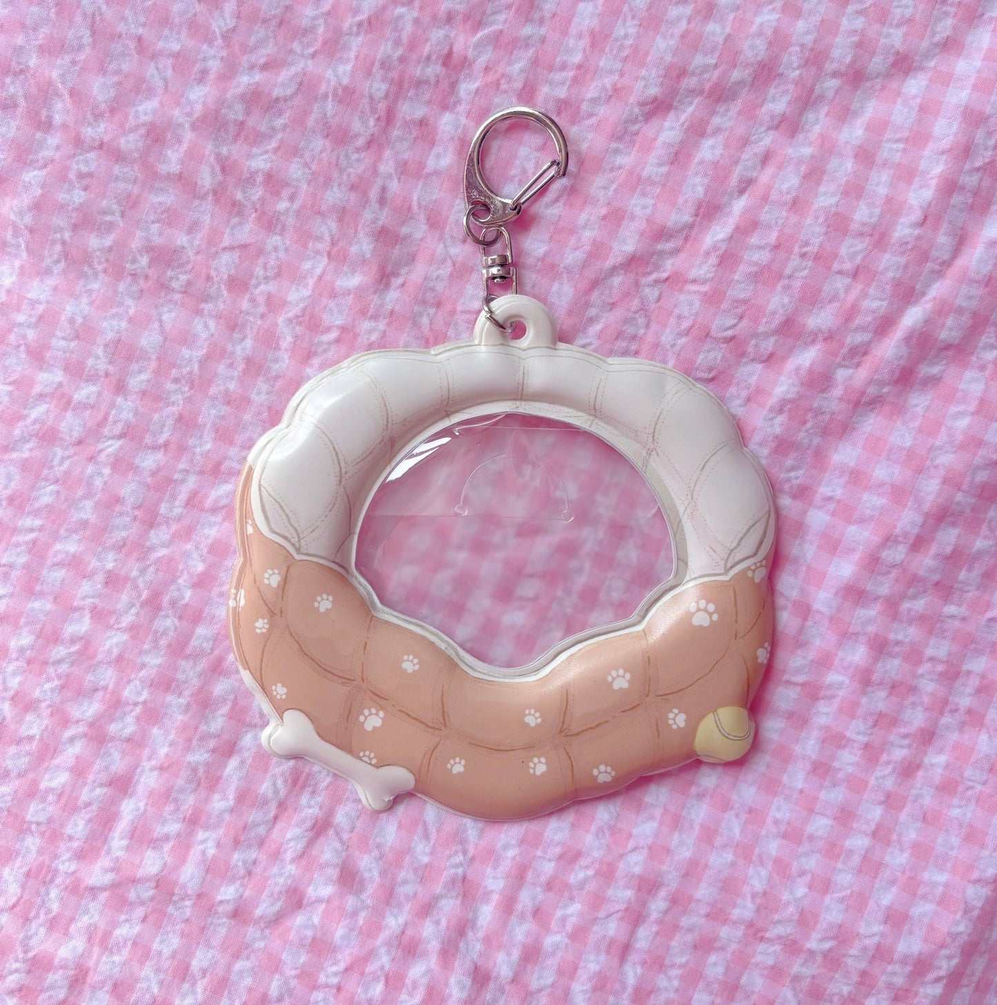 Puppy Bed PVC Bag Badge Holder Keychain