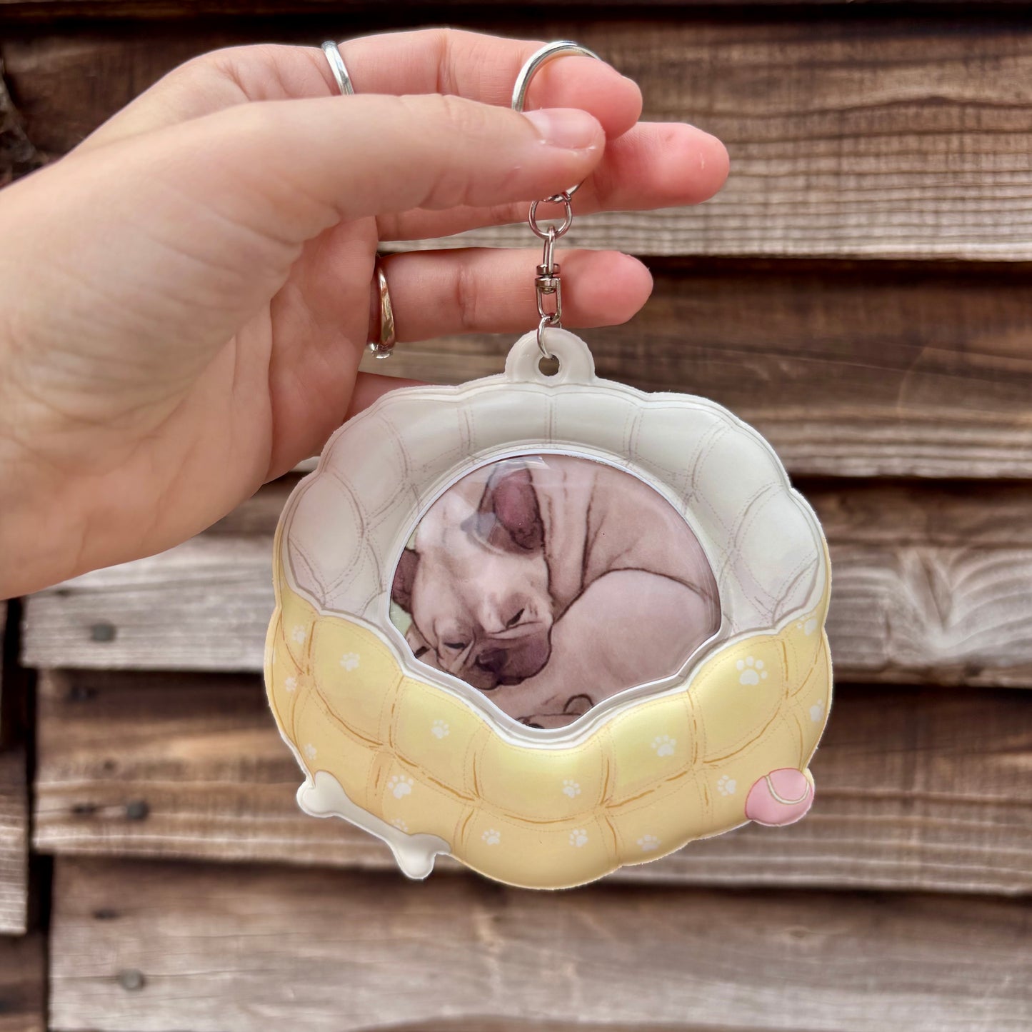 Puppy Bed PVC Bag Badge Holder Keychain