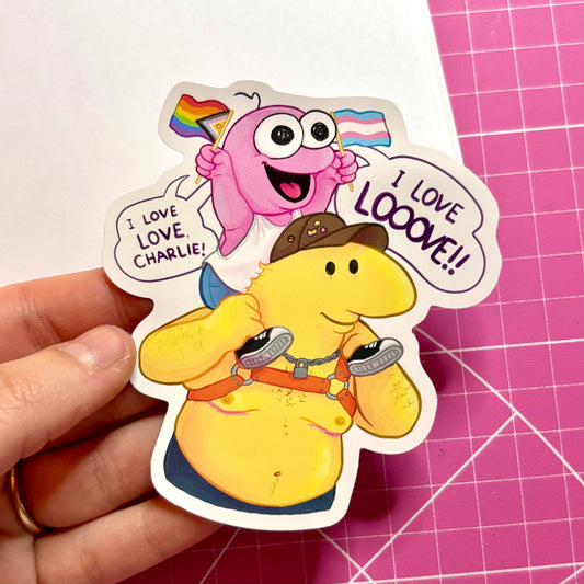 Smiling Friends at Gay Pride Vinyl Sticker