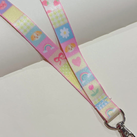 Pastel Patchwork Blanket Lanyard