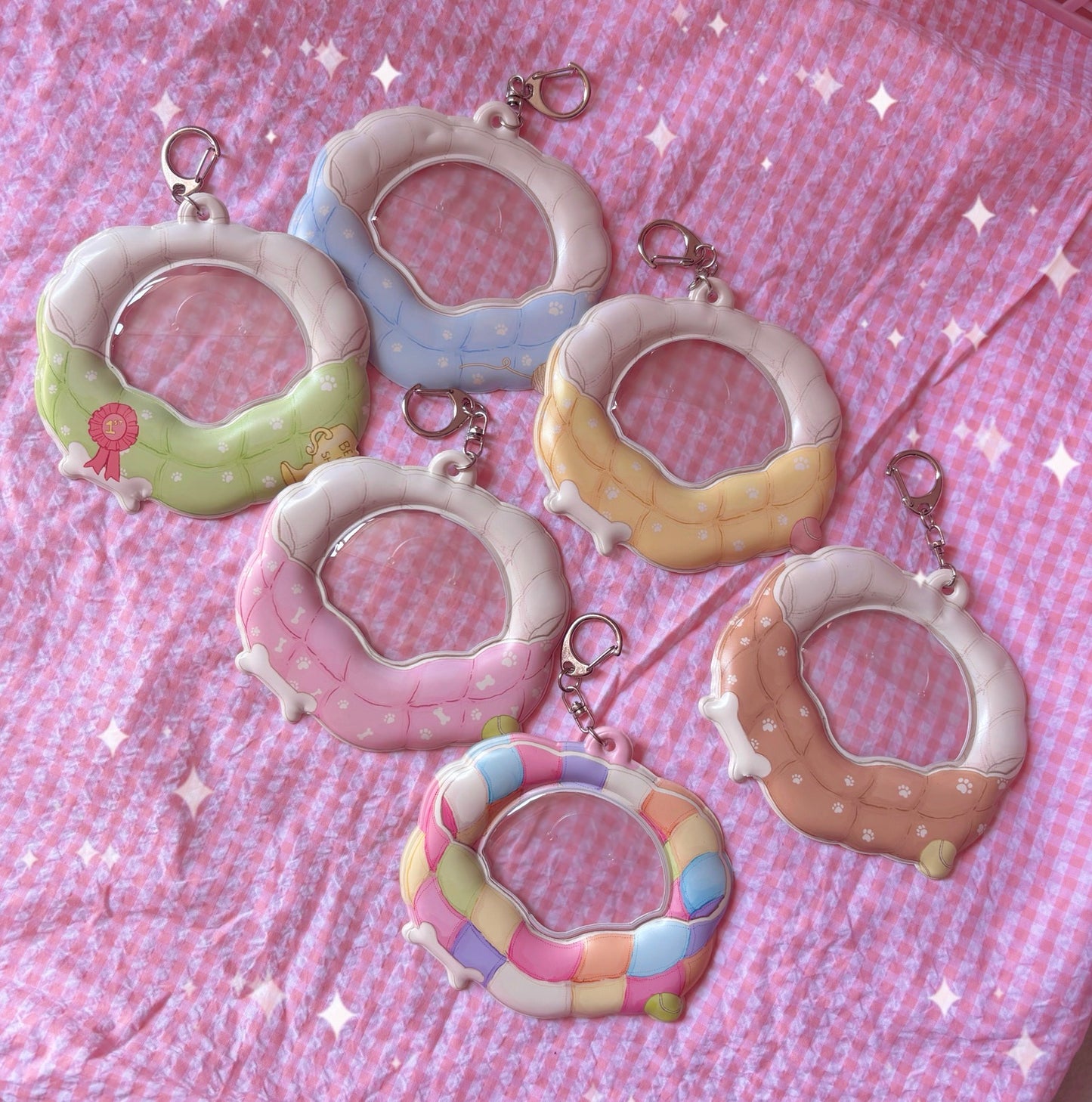 Puppy Bed PVC Bag Badge Holder Keychain