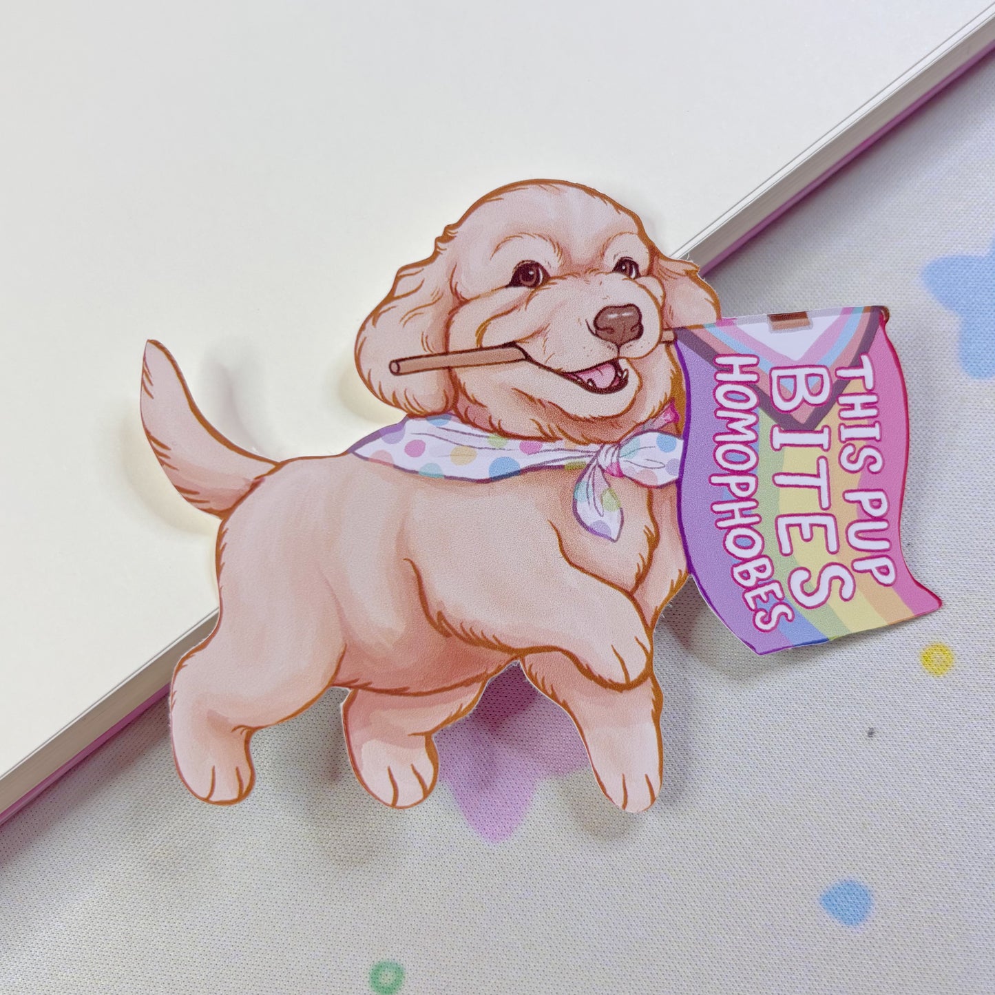 Borderless ‘This Pup Bites Homophobes’ Vinyl Sticker