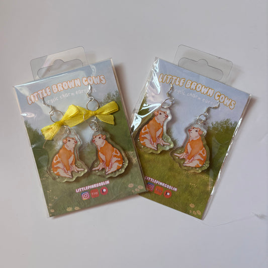 LAST ONES - Little Cow Acrylic Earrings