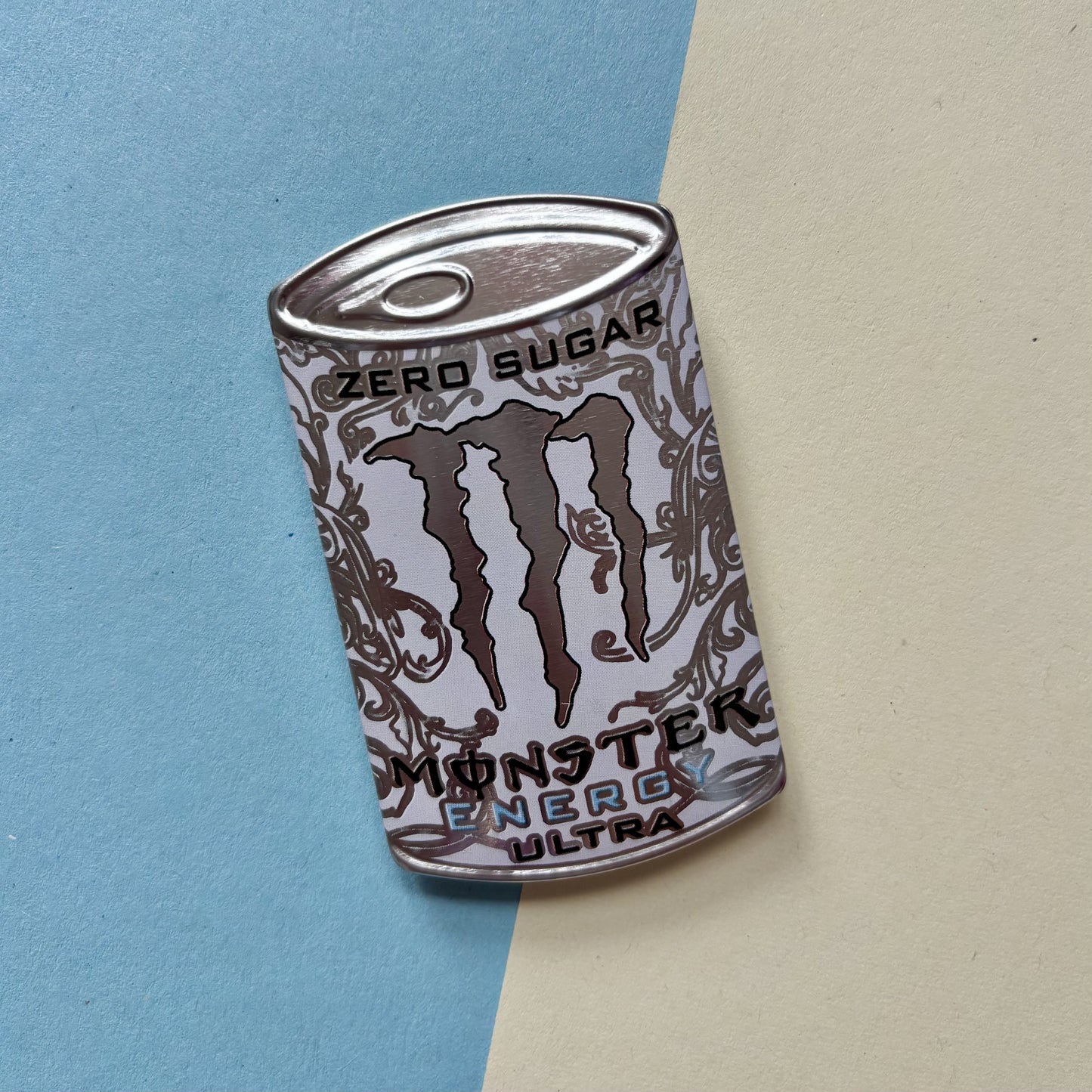 Monstrously Sugar-Free White Tinplate Can Badge