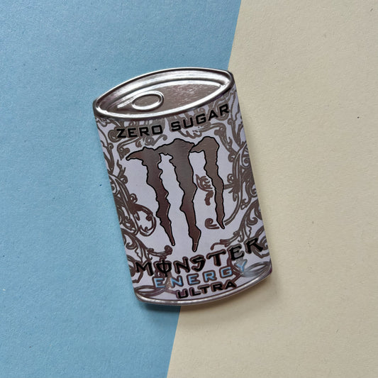 Monstrously Sugar-Free White Tinplate Can Badge