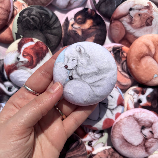 Paws & Dreams Plush Pin | Samoyed