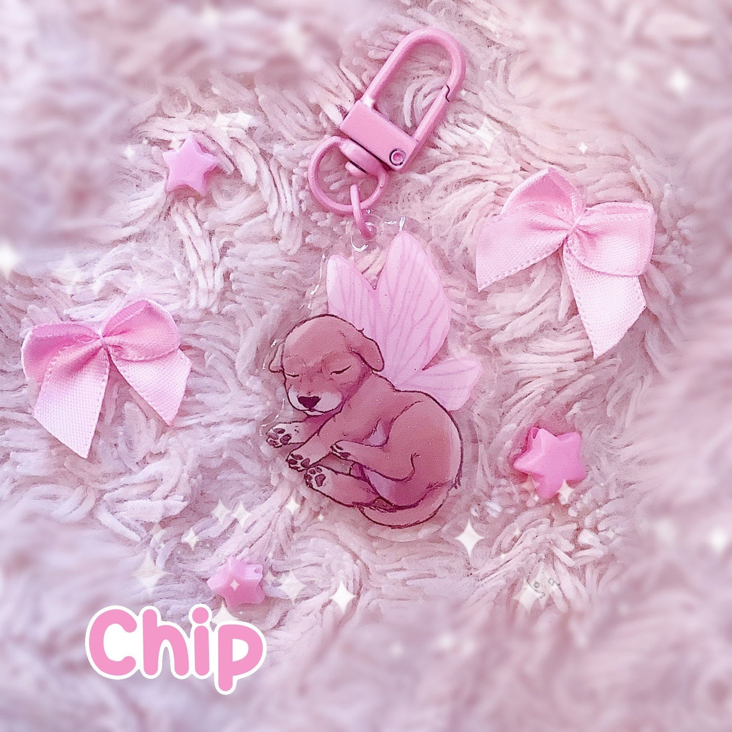 Sleeping Fairy Puppies | Acrylic Charms