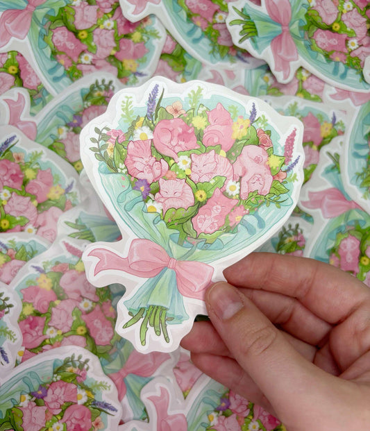 Kitty Bouquet | Vinyl Sticker