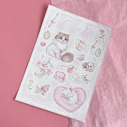 Coquette Kittens | Vinyl Sticker Sheet