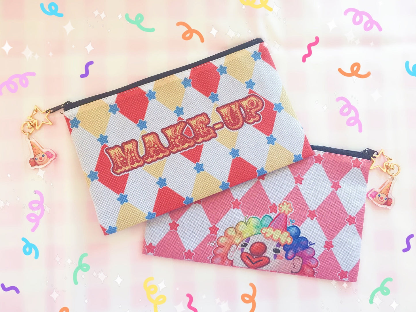 Clown Makeup Bag Circus Design Cosmetics Pouches
