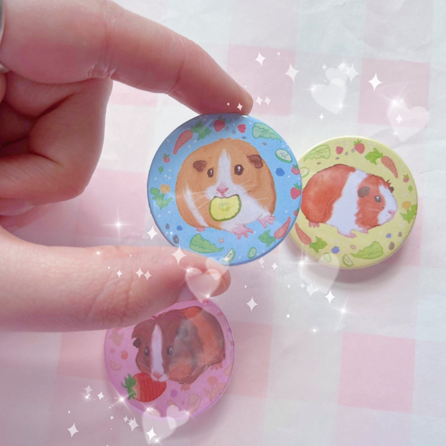 Guinea Pig Trio 38mm Button Badges