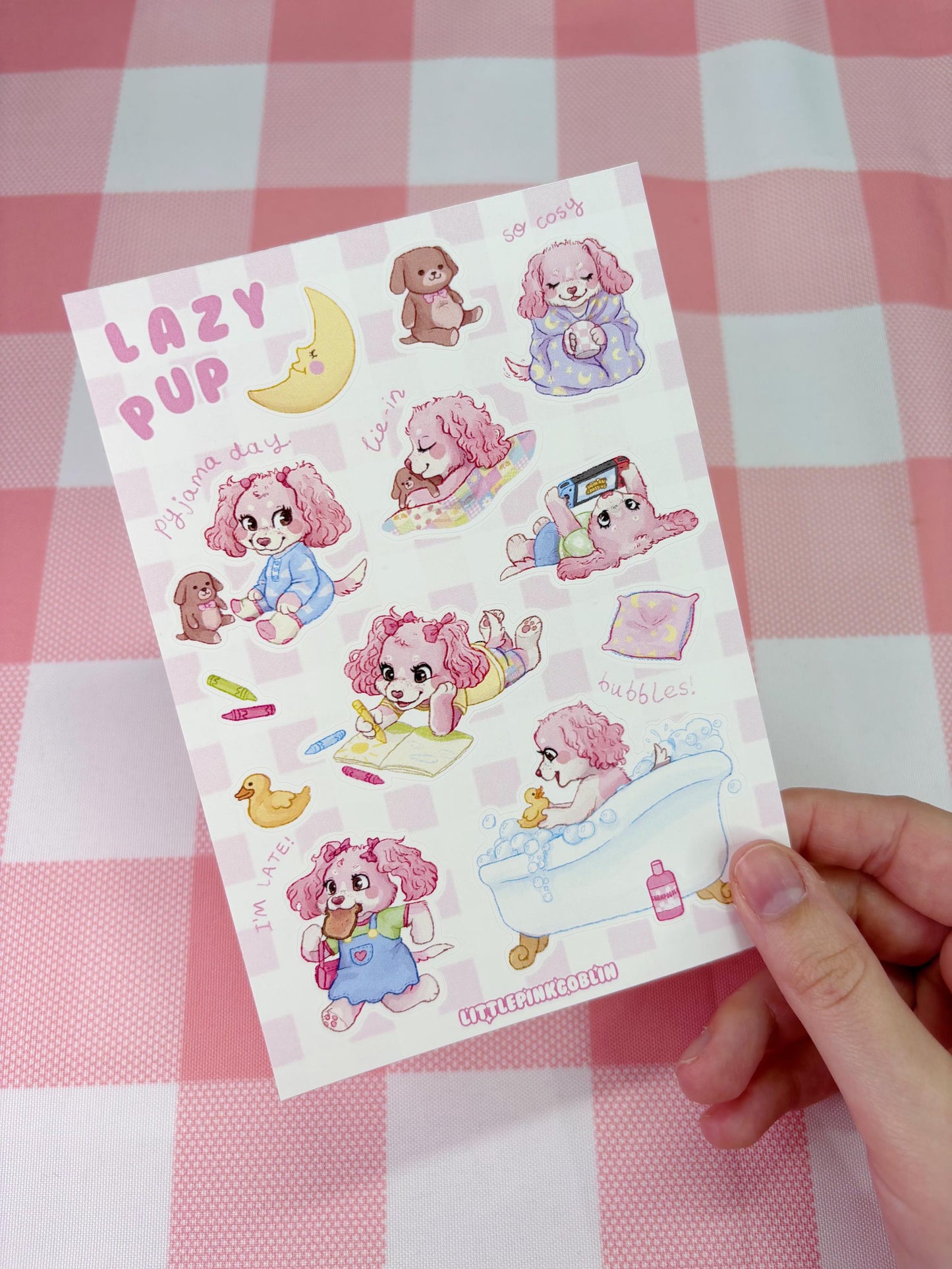 Lazy Pup | Vinyl Sticker Sheet
