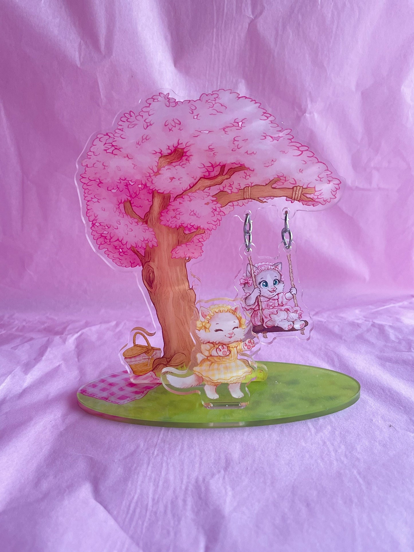 Kitty Spring Picnic Rope Swing Acrylic Standee