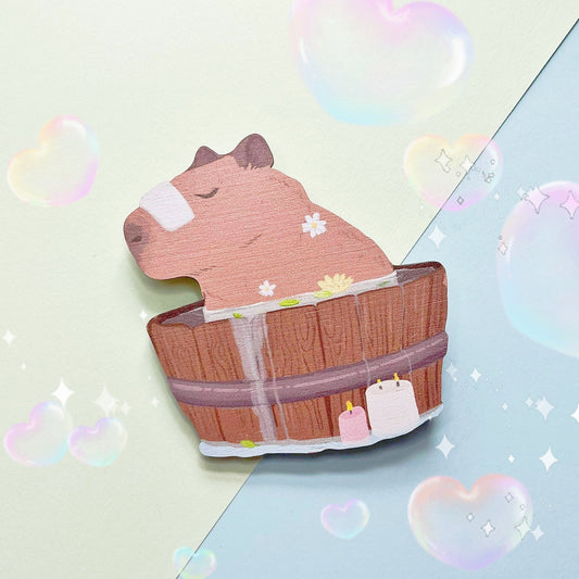 Bathing Capybara | Wooden Pin