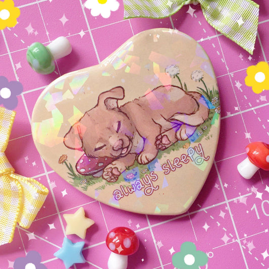 Always Sleepy Puppy | Holographic Badge