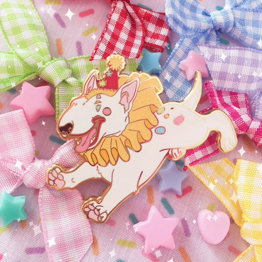 THE ORIGINAL Edgar the Clown Bull Terrier Enamel Pin
