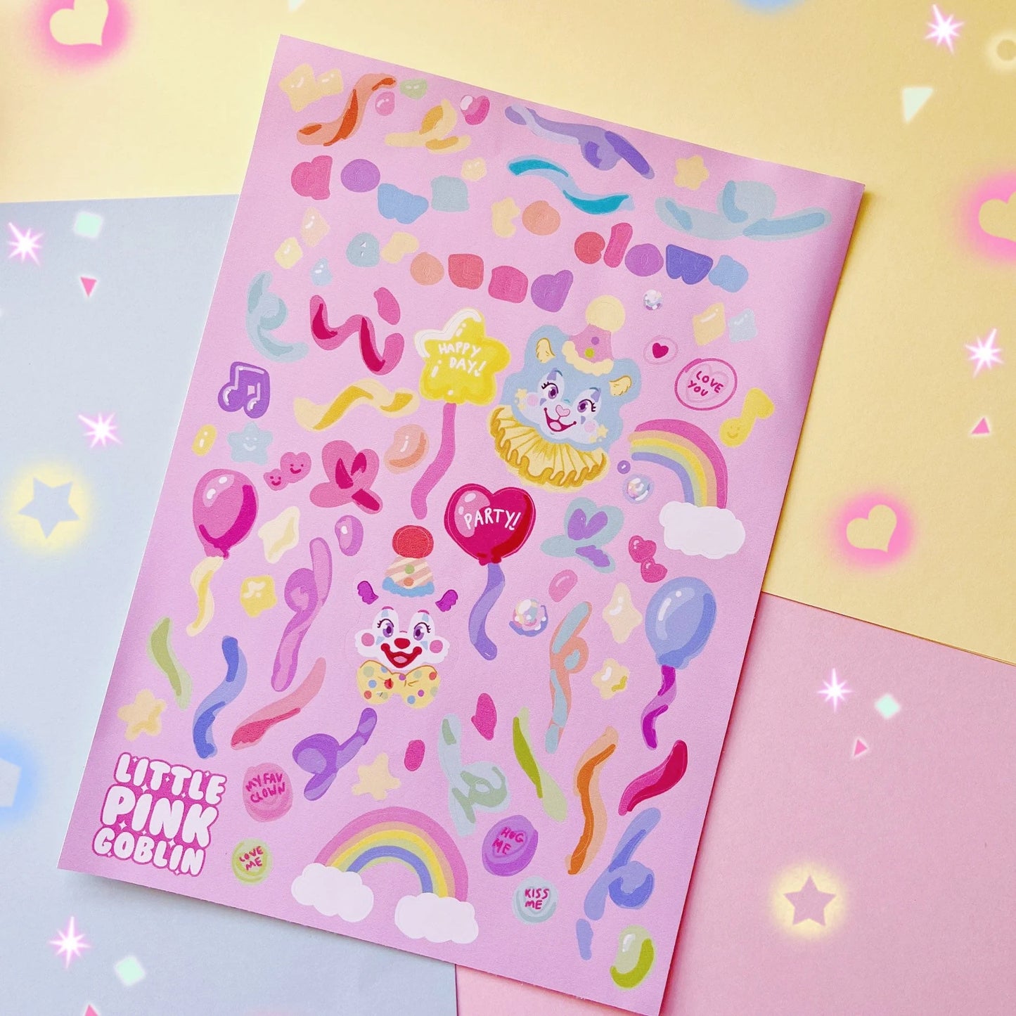 Party Kei Clowncore Deco | Vinyl Sticker Sheet