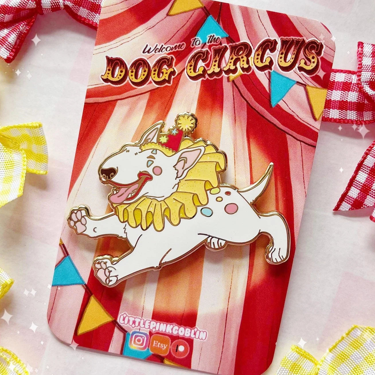 THE ORIGINAL Edgar the Clown Bull Terrier Enamel Pin