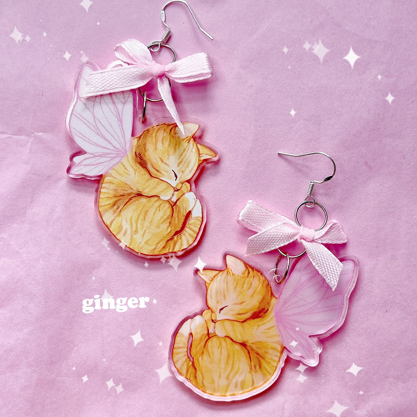 Fairy Kittens Acrylic Charm Earrings