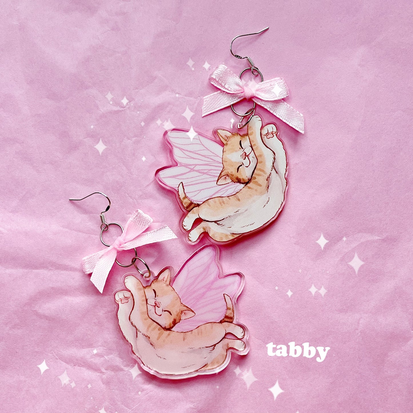 Fairy Kittens Acrylic Charm Earrings