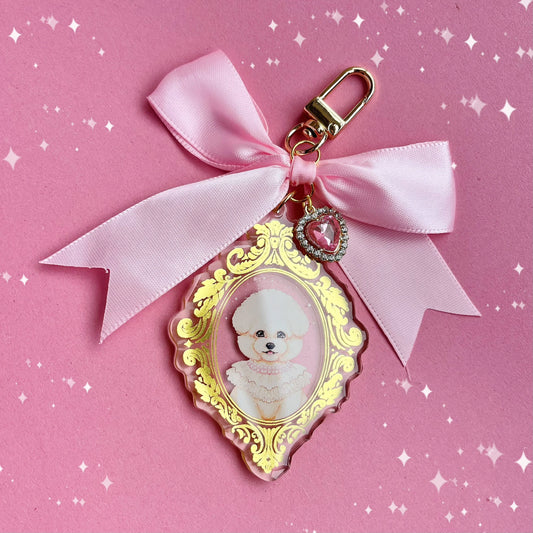 Bichon Frise Holographic Gold | Acrylic Charm