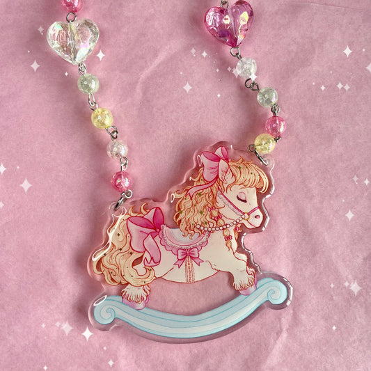 Rocking Horse Acrylic Necklace