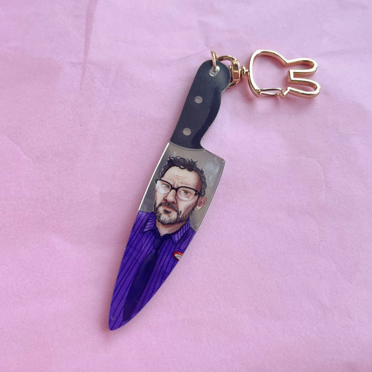 FNAF-Inspired Springtrap/William Afton Knife Mirrored Keychain