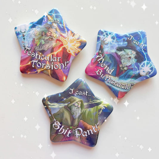 Silly Wizard Spells | Holographic Badge Collection