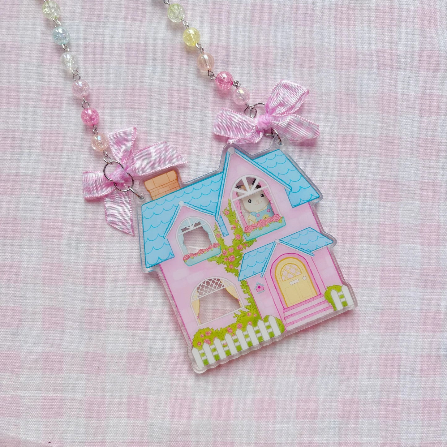 Dollhouse Cottage Shaker Charm Necklace
