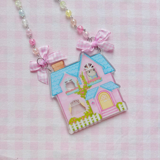 Dollhouse Cottage Shaker Charm Necklace